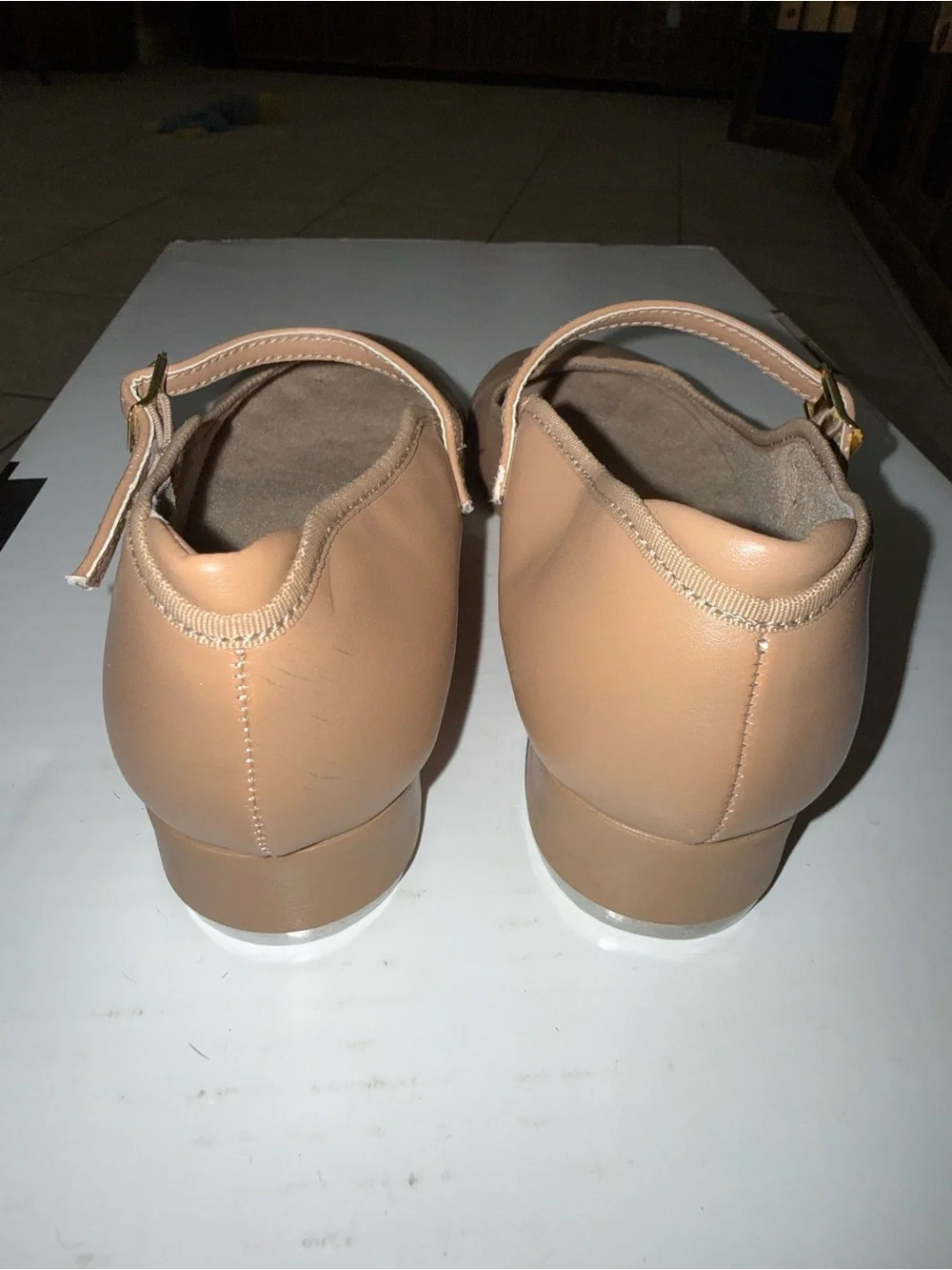 Girls' Mary Jane Tap Shoes in Tan with Buckle Strap